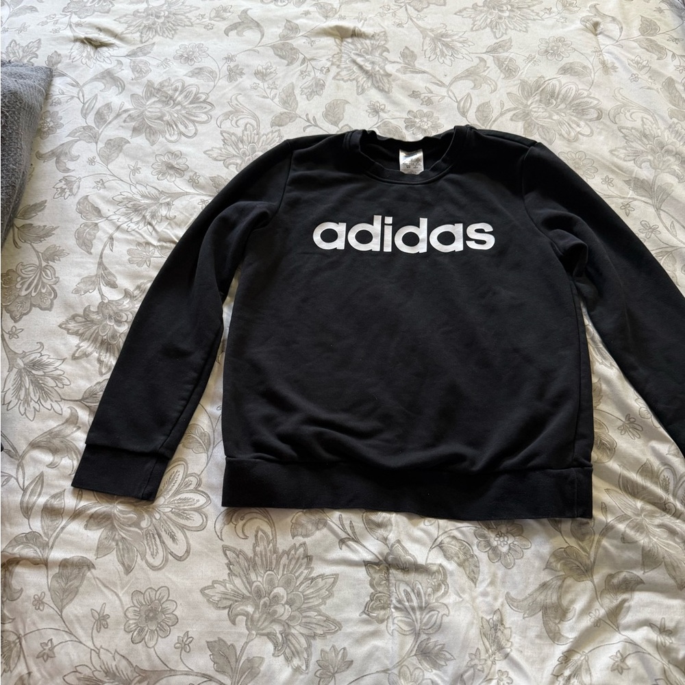 adidas Black Sweatshirt with White Wordmark